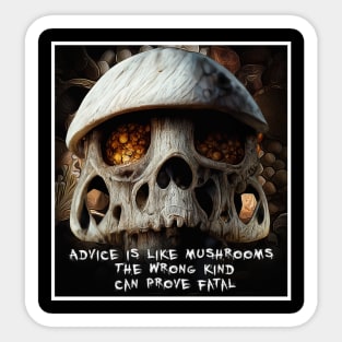 mushrooms skull Sticker